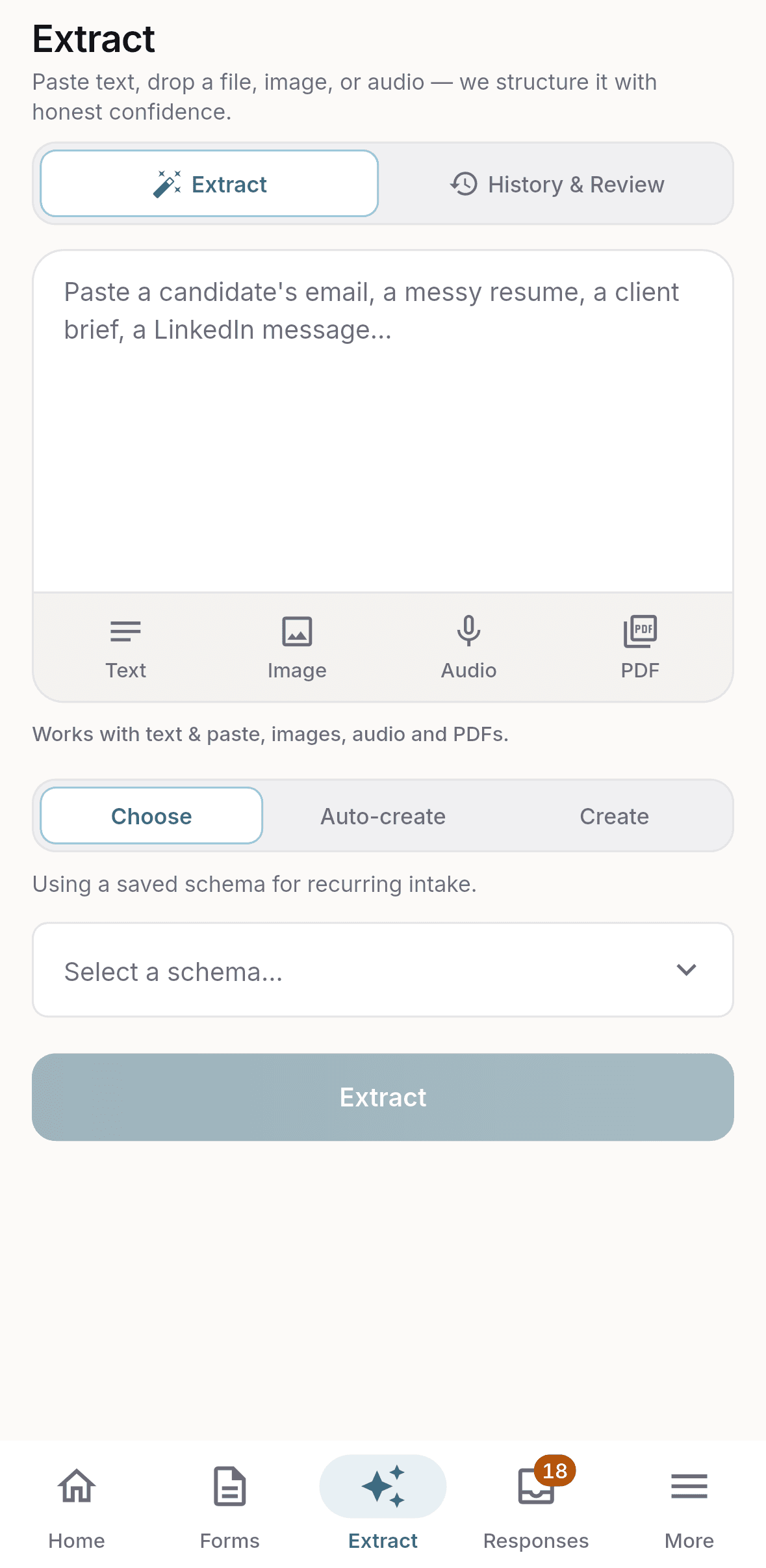 DodoForm Android Extractor turning messy text and files into structured fields
